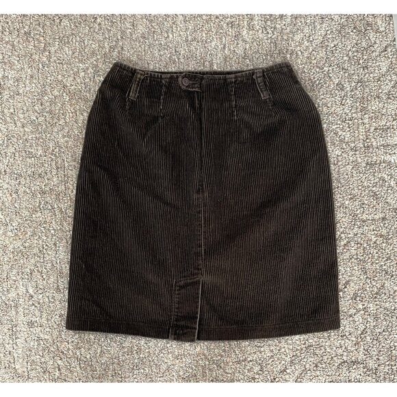 VTG Eddie Bauer Corduroy  Mini Skirt Womens 6  Brown with Pockets 19 inch - Picture 2 of 7